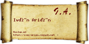 Iván Arián névjegykártya